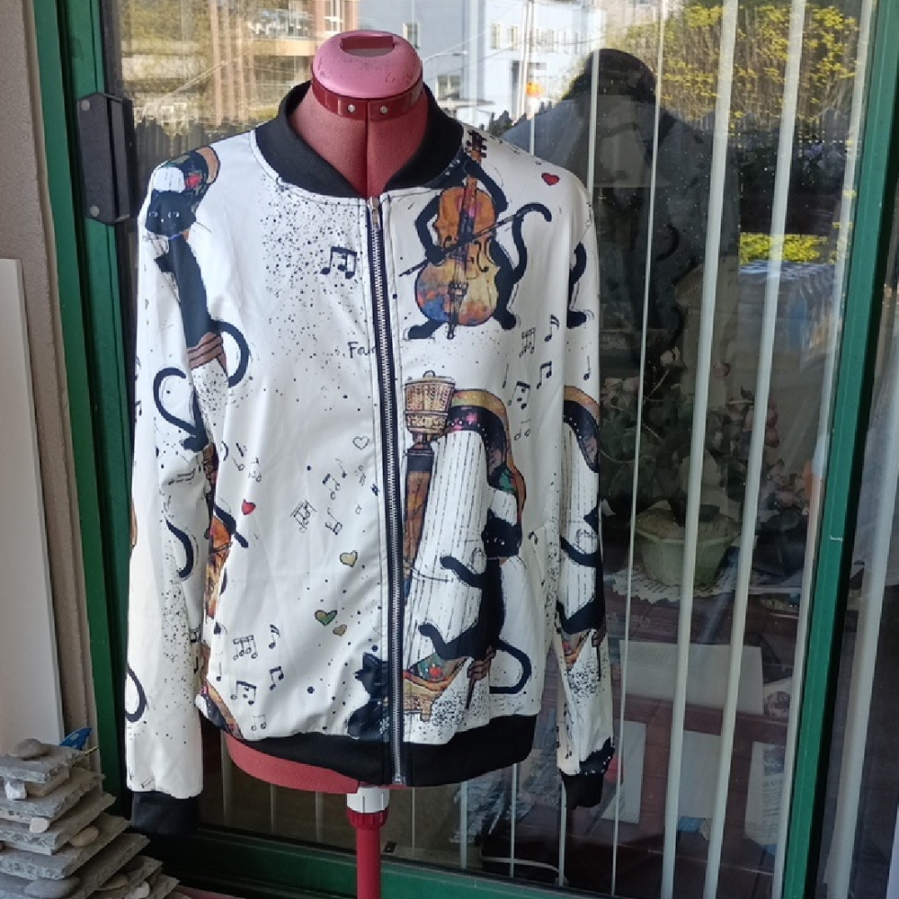 Women's Artistic White and Black Jacket. New without tags